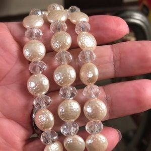 👑 Fashion Textured Pearl and Crystal Necklace 👑